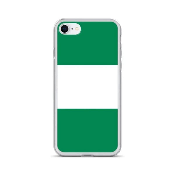 Telefonfodral – Nigerias flagga – Kompatibel med iPhone 6 Plus – Mjuk etui – Hållbar och stötabsorberande – Silikon – Pixelforma