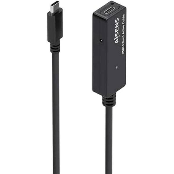 USB-kabel - AISENS - A107-0869 - USB 3.2 Gen1X1 - 5 m - Svart med förstärkare