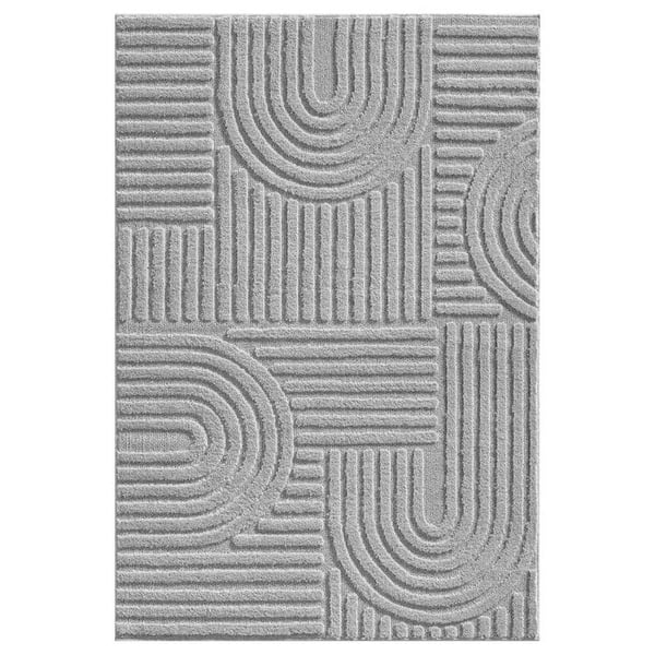 Vardagsrumsmatta - MELIS HOME - Skandinavisk bohem - 200x290 cm - Grå silver - Polypropen - 8 mm