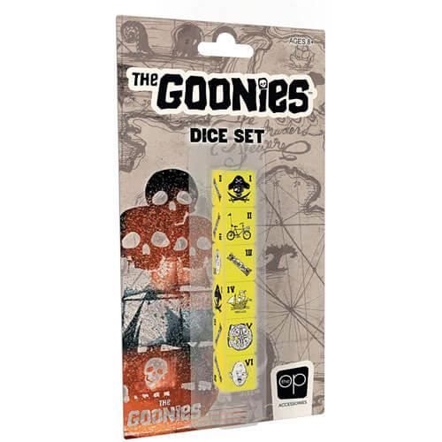 Tärningsset - The Goonies - 6 sidor - Ikoniska illustrationer - Gul färg