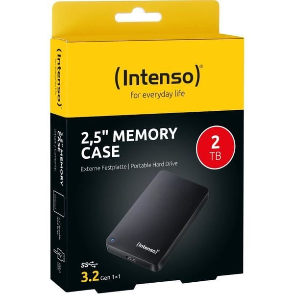Bærbar ekstern harddisk - INTENSO - HDD 3.2' - 2 TB - Antracit