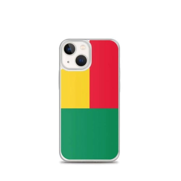 Telefonfodral – Benins Flagga – Kompatibel med iPhone 13 mini – Mjukt Fodral – Motståndskraftigt och Stötsäkert - Silikon - Pixelforma