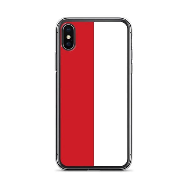 Mobilskal – Monaco-flagg – Kompatibel med iPhone XS – Mjuk fodral – Stöttålig och Slagfast - Silikon - Pixelforma