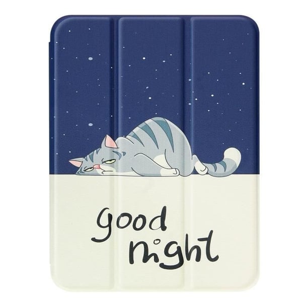 iPad Mini 2021 Fodral - God Natt - Blå - Flera Positionsstöd - Allt-i-ett Skydd - Soft-touch Foder