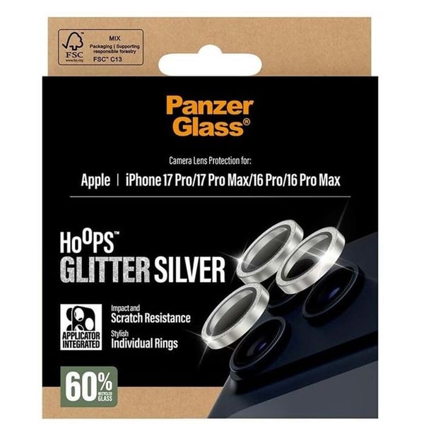 Skyddsglas - PANZER GLASS - iPhone 17 Pro/Max - Silver - Riptålig - Lätt att applicera