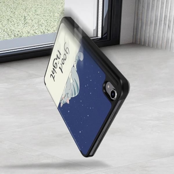 iPad Mini 2021 Fodral - God Natt - Blå - Flera Positionsstöd - Allt-i-ett Skydd - Soft-touch Foder