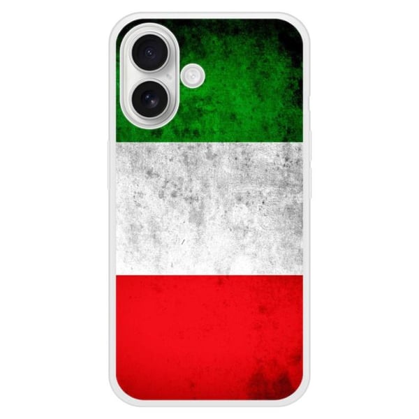 Förstärkt silikonhölje med tryck, kompatibelt med Apple iPhone 16 Plus, Italiens flagga