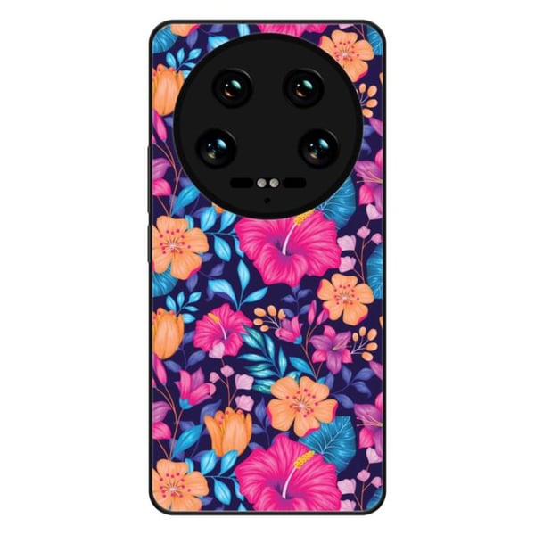 Silikonförstärkt tryckt skal kompatibelt med Xiaomi 14 Ultra Exotiska Blommor
