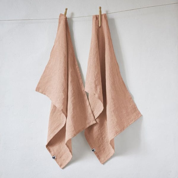2-pack handdukar "Soline" 50 x 70 cm tvättad linne