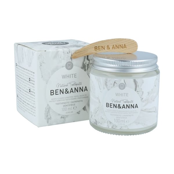 Tandkräm - Ben & Anna - Burk Pasta Vit - 100% naturlig - Vegan - 100g
