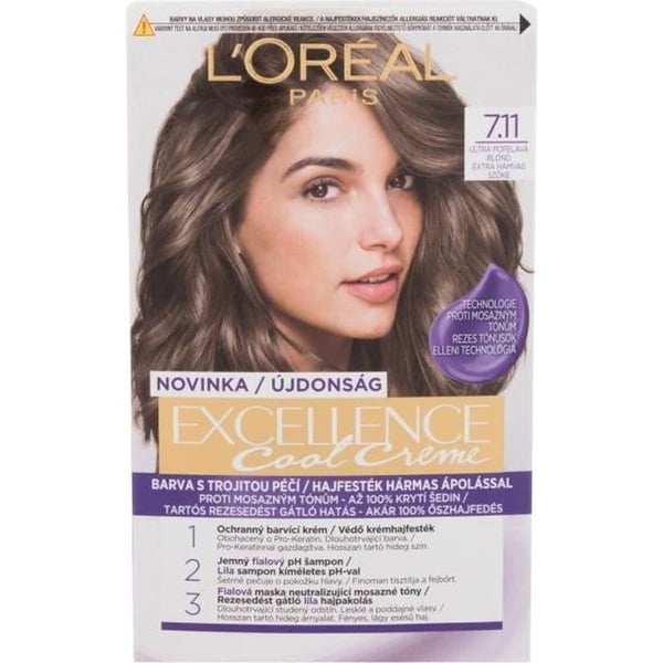 48 ml Loréal Paris Excellence Cool Creme, 7.11 Ultra Ash Blond, hårfärg
