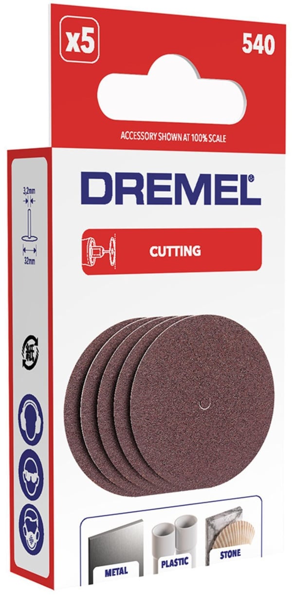 Skärskivor - DREMEL - 520 - Diameter 32 mm - Tjocklek 1,6 mm - Pack om 5