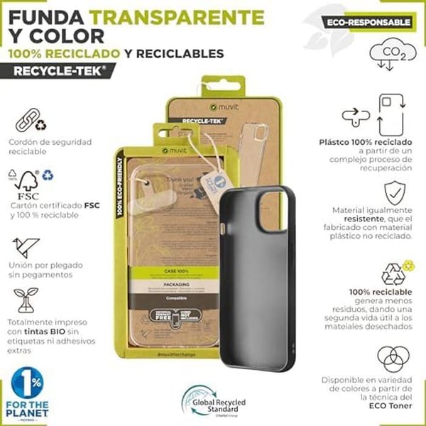 Coque - MUVIT - Samsung Galaxy S24 Ultra - 100% återvunnen - Mjuk - Transparent