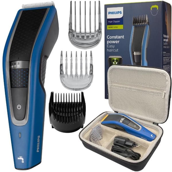 Hårklippare - Philips - HC5612/15 - Trådlös, tvättbar - Självslipande blad - Fodral ingår
