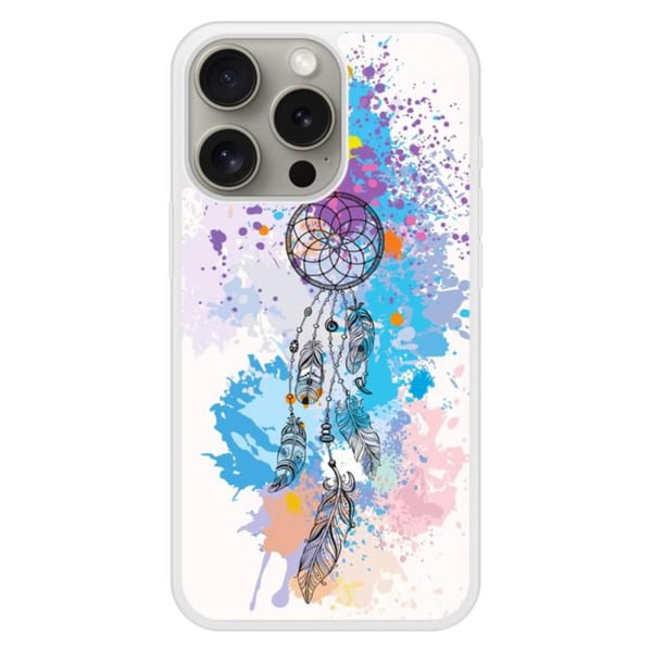 Förstärkt silikonskal med tryck kompatibelt med Apple iPhone 15 Pro Dreamcatcher Color