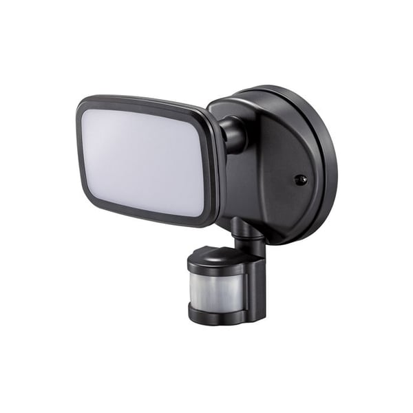 LED-projektor med rörelsedetektor och skymningssensor 10 W 750 Lm 4000 K dagsljus, IP65, svart, ø12 × 14 × 17 cm