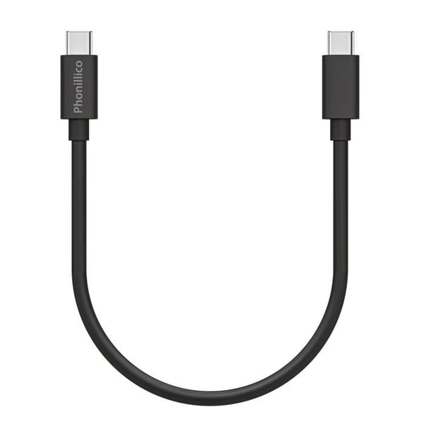 Kabel 20 cm USB-C USB-C Svart för Xiaomi Redmi Note 13 / Redmi Note 13 Pro / Redmi Note 13 Pro Plus Phonillico®