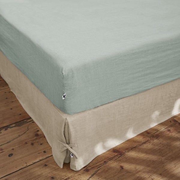 Underlakan "Soline" alla storlekar Tvättad lin - Soline Eucalyptus - 90 x 190 cm med 30 cm kant