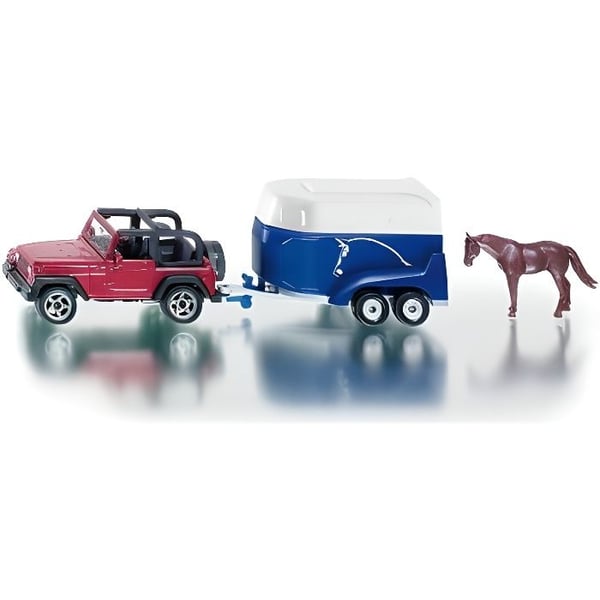 Miniatyrfordon - SIKU - Jeep med hästsläp - Blandat - Från 3 år