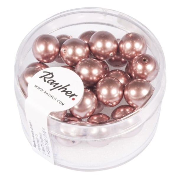 Renaissance glaspärlor, 8mm förpackning 25st, antikrosa