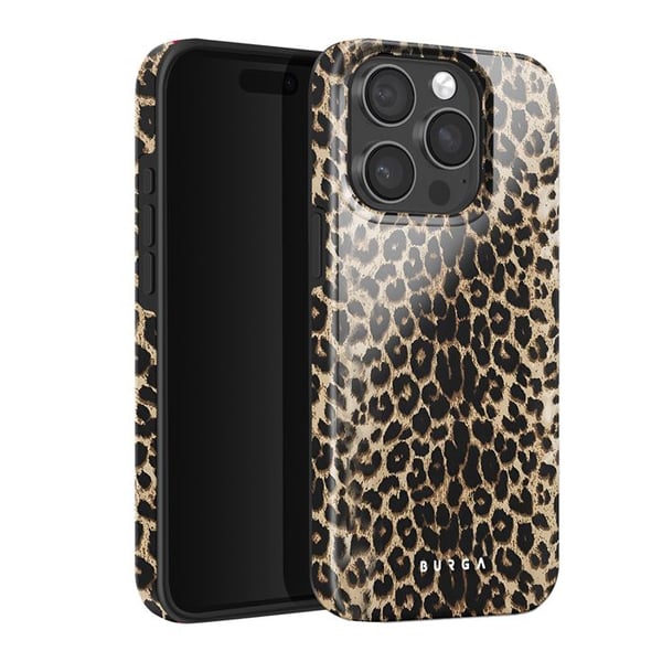 Skydd för iPhone 15 Pro Tough Antichock Modell Player Burga Leopard