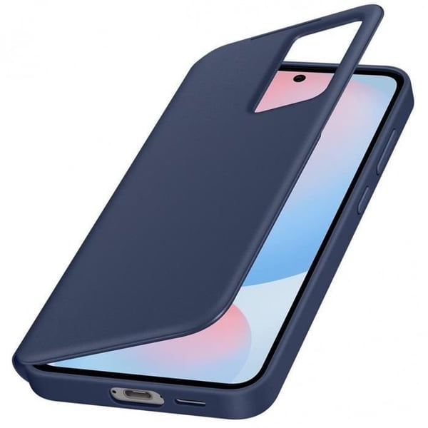 Fodral för Samsung Galaxy S24 FE Med Fönster och Touchfunktion, Kortfack Samsung Mörknatt