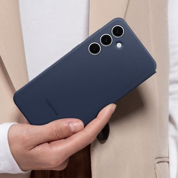 Fodral för Samsung Galaxy S24 FE Med Fönster och Touchfunktion, Kortfack Samsung Mörknatt