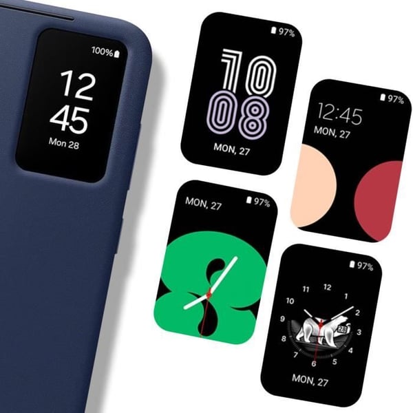 Fodral för Samsung Galaxy S24 FE Med Fönster och Touchfunktion, Kortfack Samsung Mörknatt