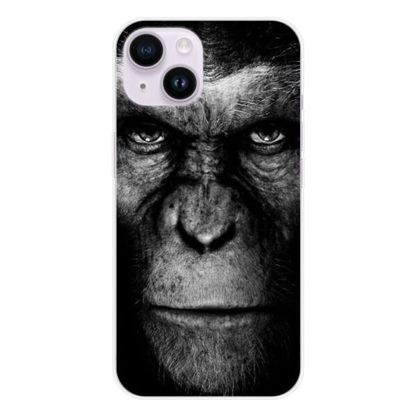 Tryckt silikonfodral som är kompatibelt med Apple iPhone 15 Monkey