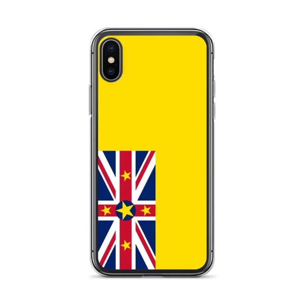 Mobilskal – Niue Flagga – Kompatibel med iPhone XS Max – Mjuk Fodral – Slitstark och Stötsäker - Silikon - Pixelforma