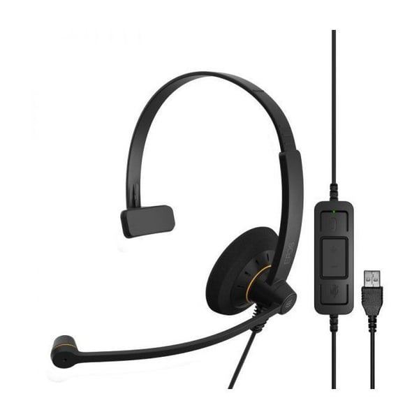 Microhörlurar EPOS SENNHEISER IMPACT SC 30 USB ML - Över örat - Trådad - Svart med orange reflektioner