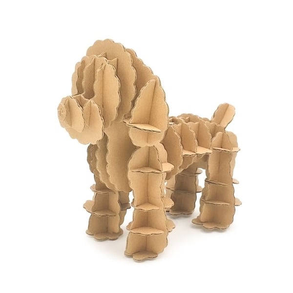 MégaCréa DIY - Pappmodell att montera Pudel 15 cm