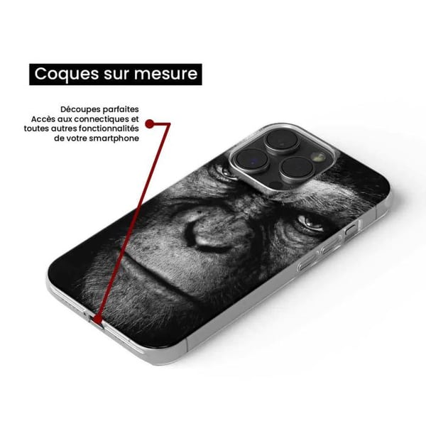 Tryckt silikonfodral som är kompatibelt med Apple iPhone 15 Monkey