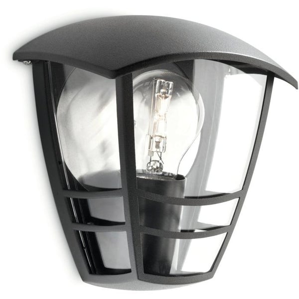 Utomhusvägglampa - PHILIPS - Creek - Svart - IP44 - E27