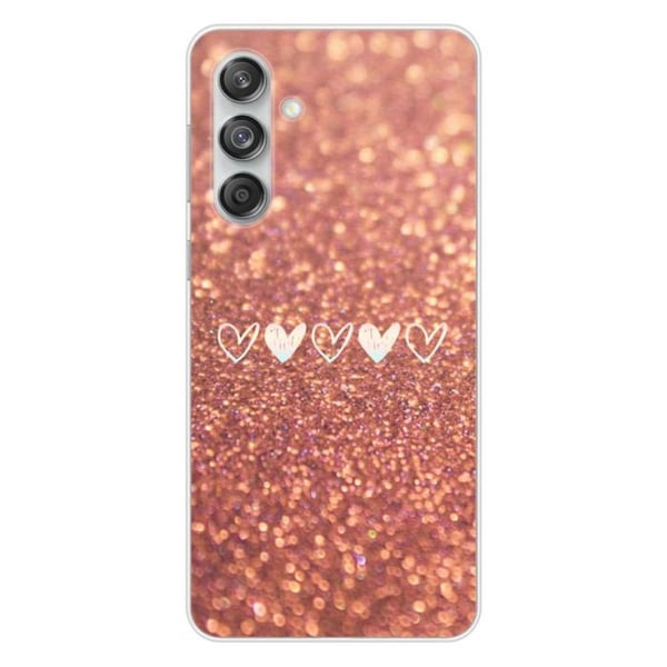 Tryckt silikonfodral som är kompatibelt med Samsung Galaxy M55 5G hjärtglitter