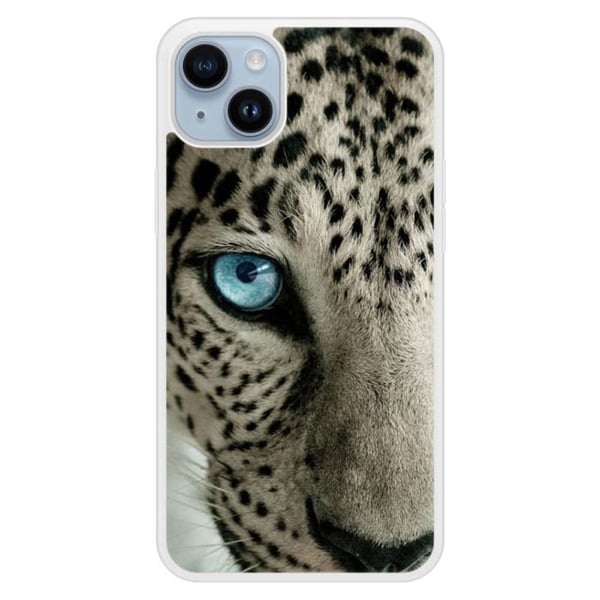 Siliconeförstärkt skal med tryck kompatibel med Apple iPhone 14 Plus Leopardöga