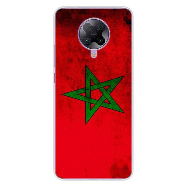 1001Coques - Silikonfodral kompatibelt med Xiaomi Poco F2 Pro - Marockansk flaggmotiv - Originaldesign tryckt i Frankrike