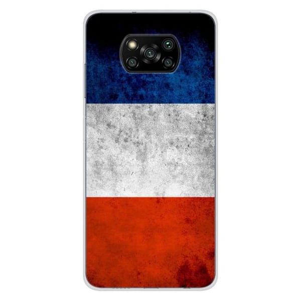 1001Coques - Silikonfodral kompatibelt med Xiaomi Poco X3 Poco X3 Pro - Mönster franska flaggan - Originaldesign tryckt i Frankrike