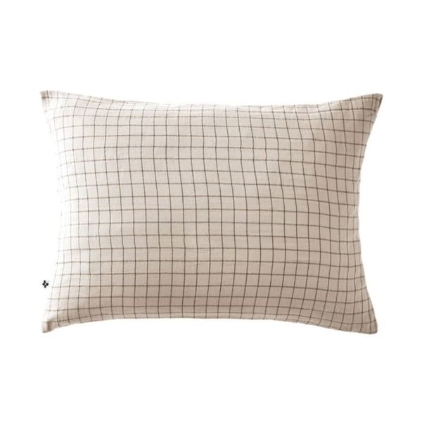 Taie d'oreiller Tissé-teint små rutor Dekor "Gaïa Mix" 60 x 60 cm & 50 x 70 cm "Gaze de Coton" - Gaïa Mix Pampa - 50 x 70 cm
