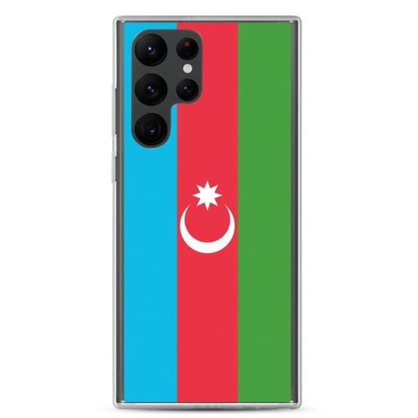 Mobilskal – Azerbajdzjans flagga – Kompatibel med Samsung Galaxy S22 – Mjuk fodral – Hållbar och stötresistent – Pixelforma