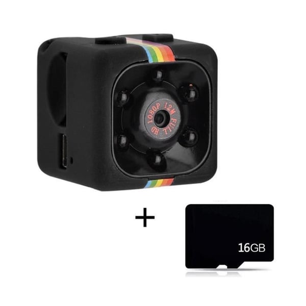1080P mini spionkamera med mörkerseende och rörelsedetektion - SQ11 - Svart