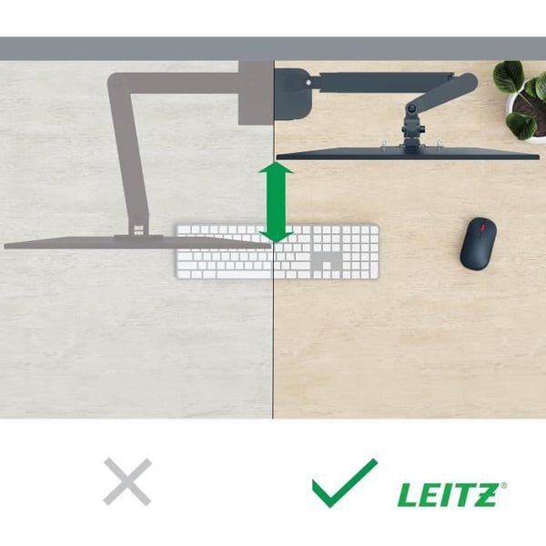 Støtte til dobbeltskærme - LEITZ - Ergo - Op til 32 - Farve Grå - Ergonomisk