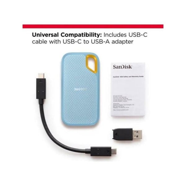 Extern hårddisk - SANDISK - Extreme Portable SSD - 4 To - USB-C - Stötsäker