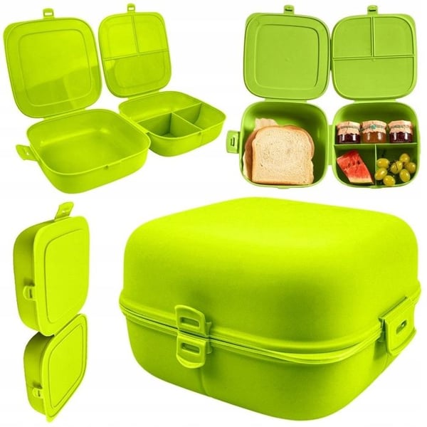 Lunchbox - VILDE - Kompakt - Hermetisk - 2x 700 ml - Grön