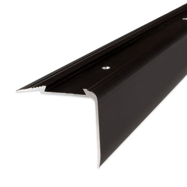 Trappa av anodiserad aluminium mörkbrons L 58 mm H 45 mm Lång 1000 mm Genomgående 1 styck