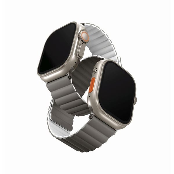 Uniq Revix reversibel magnetisk armband för Apple Watch 42/44/45/Ultra 49mm grå/vit