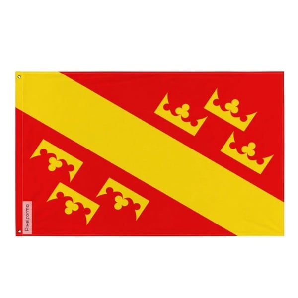 Flagga Haut-Rhin – 160 x 240 cm – Motståndskraftig Polyester – 2 Metallöglor – Inomhus / Utomhus – Pixelforma