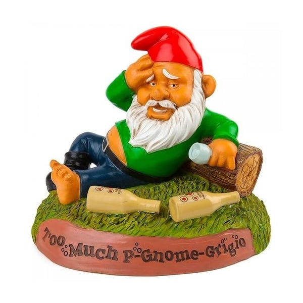 Trädgårdstomte berusad full gnome humor