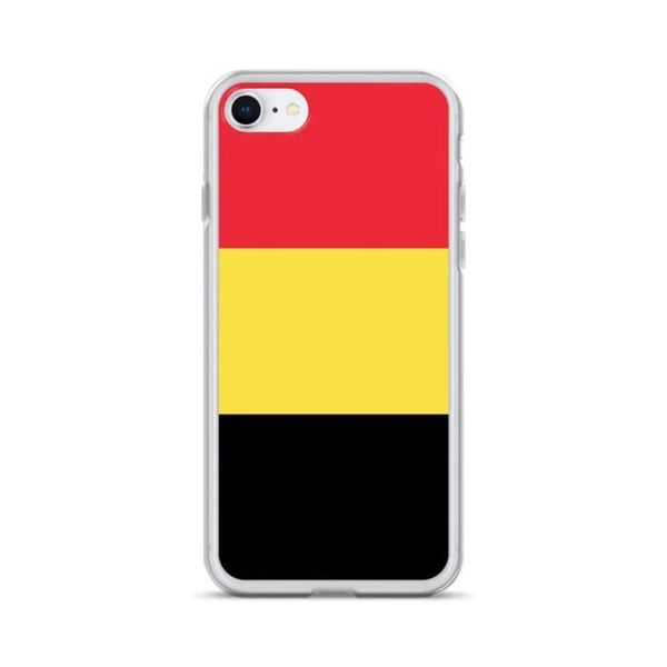 Telefonfodral – Belgiens flagga – Kompatibel med iPhone 8 Plus – Mjukt fodral – Stöttålig och chockresistent - Silikon - Pixelforma