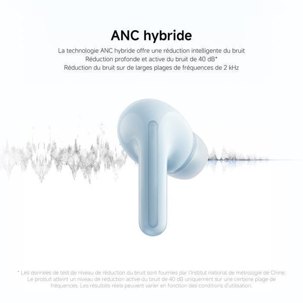 Trådlösa hörlurar - REDMI Buds 6 Lite - ANC 40dB - 38h batteritid - 12.4mm - Svart